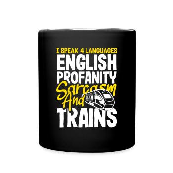 Drôle de Train amant Trains Locomotive cadeau - Mug uni - noir - Devant