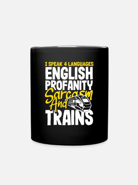 Lustiges Zug Liebhaber Züge Lokomotive Geschenk - Tasse einfarbig - Schwarz