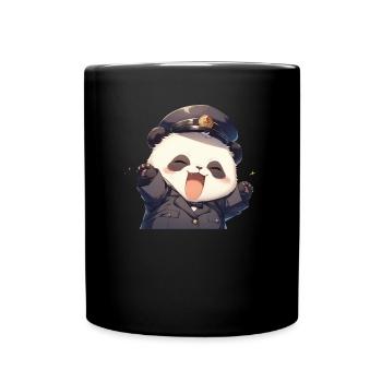 Pandabär Shinkansen-Kondukteur Japanischer Riesenp - Tasse einfarbig - Schwarz - Vorne
