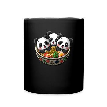 Pandabär-Ramen Japanischer Riesenpanda - Tasse einfarbig - Schwarz - Vorne