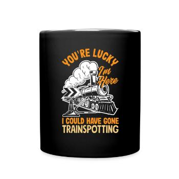 Drôle de Train amant Trains Locomotive cadeau - Mug uni - noir - Devant