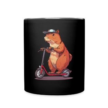 Capybara Roller - Tasse einfarbig - Schwarz - Vorne