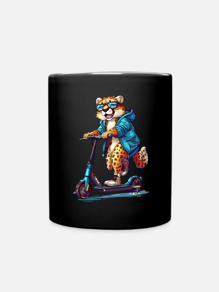 Trottinette guépard - Mug uni - noir