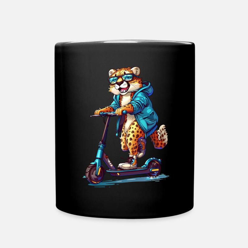 Trottinette guépard - Mug uni - noir
