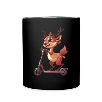 Rouleau de cerf - Mug uni - noir - Devant