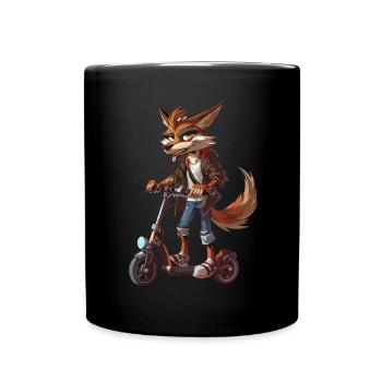 Coyote Scooter - Full Colour Mug - black - Front