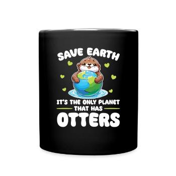 Ist der einzige Planet mit Otters Earth Day - Tasse einfarbig - Schwarz - Vorne