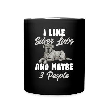 Silberner Labrador Retriever Silberner Lab - Tasse einfarbig - Schwarz - Vorne