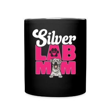 Silberner Labrador Retriever Silberner Lab - Tasse einfarbig - Schwarz - Vorne