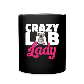 Silberner Labrador Retriever Silberner Lab - Tasse einfarbig - Schwarz - Vorne