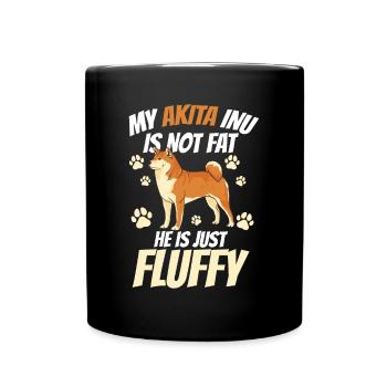 Akita Inu is just fluffy Japanese Akita Inu - Full Colour Mug - black - Front