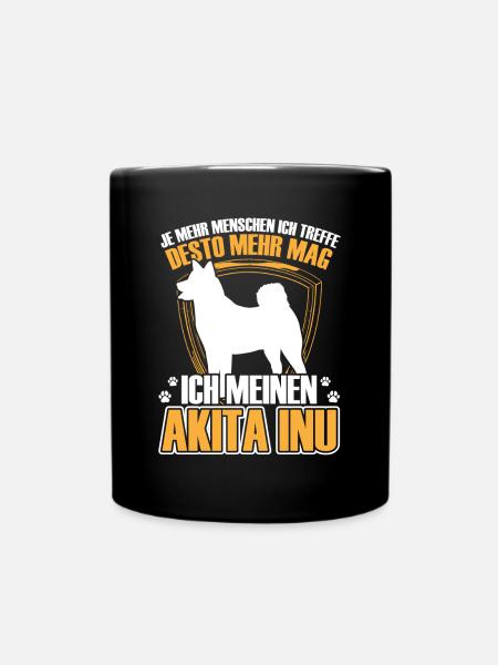 Akita Inu mehr mögen Japanischer Akita Inu - Tasse einfarbig - Schwarz