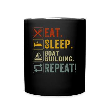 Boat Builder Boat Building Lumberjack Clothing - Full Colour Mug - black - Front