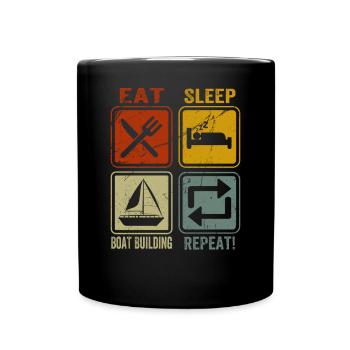 Boat Builder Woodworker Lumberjack Clothing - Full Colour Mug - black - Front