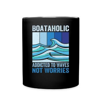 Boataholic Boat Builder Powerboat Clothing - Full Colour Mug - black - Front