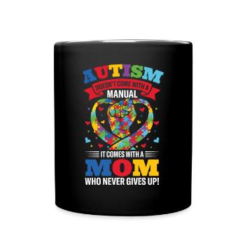 Autisme maman sensibilisation jour cadeau autiste - Mug uni - noir - Devant
