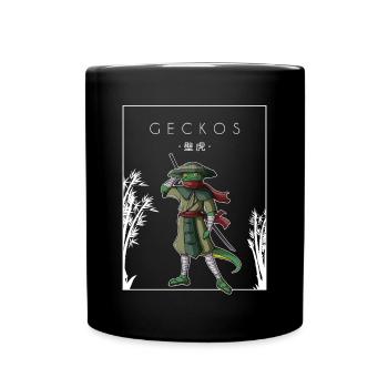 Geckos Chinois Hanzi Lézard Gekkota à crête - Mug uni - noir - Devant