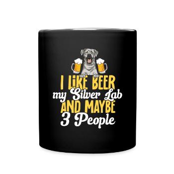 Silberner Labrador Retriever Silberner Lab - Tasse einfarbig - Schwarz - Vorne