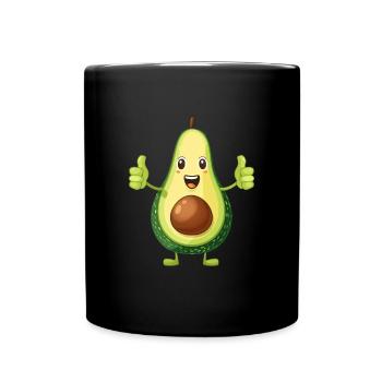 Avocat joyeux avec les pouces levés - Mug uni - noir - Devant