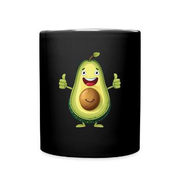 Avocat joyeux avec les pouces levés - Mug uni - noir - Devant