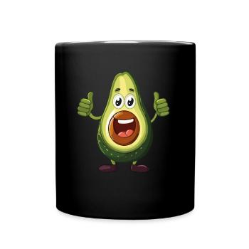 Avocat joyeux avec les pouces levés - Mug uni - noir - Devant