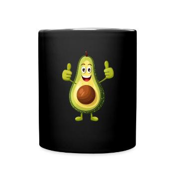 Happy Avocado Thumbs Up - Mug uni - noir - Devant