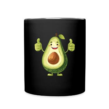 Avocat joyeux avec les pouces levés - Mug uni - noir - Devant