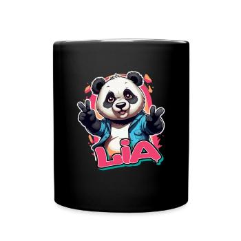 LIA - Beau nom de fille avec Cool Panda - Mug uni - noir - Devant