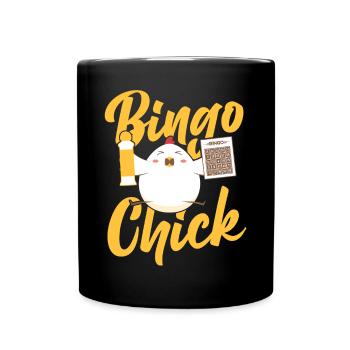Bingo Player Chicken Girl Bingo - Tasse einfarbig - Schwarz - Vorne