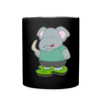 Elefant Boomerang - Tasse einfarbig - Schwarz - Vorne