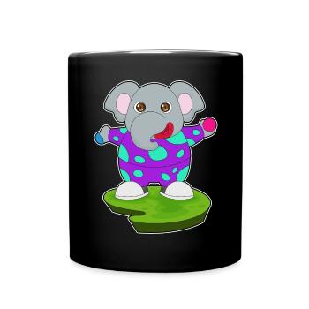 Elefant Clown - Tasse einfarbig - Schwarz - Vorne