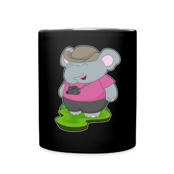 Elephant Photographer Camera - Full Colour Mug - black - Front
