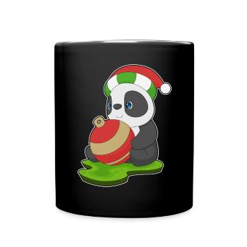 Bal de Noël Panda - Mug uni - noir - Devant