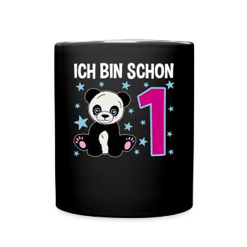Panda Darling – 1 Year of Pure Joy - Full Colour Mug - black - Front
