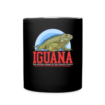 Leguan Reptilien Eidechse Leguane Geschenk - Tasse einfarbig - Schwarz - Vorne