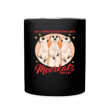 Meerkat Family Meerkat Gift - Full Colour Mug - black - Front