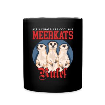Suricate famille drôle suricate cadeau - Mug uni - noir - Devant