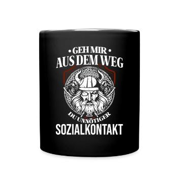 Wikinger Tshirt Viking Valhalla Walhalla Gott Odin - Tasse einfarbig - Schwarz - Vorne