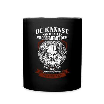 Wikinger Tshirt Viking Valhalla Walhalla Gott Odin - Tasse einfarbig - Schwarz - Vorne