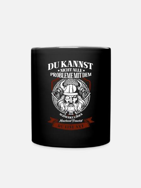 Wikinger Tshirt Viking Valhalla Walhalla Gott Odin - Tasse einfarbig - Schwarz
