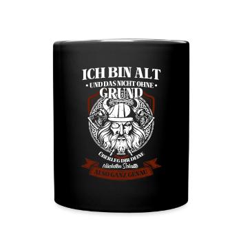 Wikinger Tshirt Viking Valhalla Walhalla Gott Odin - Tasse einfarbig - Schwarz - Vorne