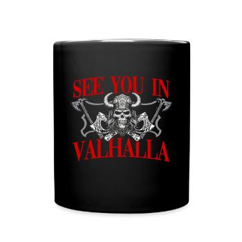Wikinger Tshirt Viking Valhalla Walhalla Gott Odin - Tasse einfarbig - Schwarz - Vorne