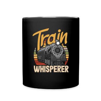 Drôle de Train amant Trains Locomotive cadeau - Mug uni - noir - Devant