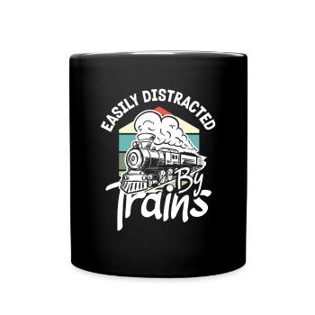 Drôle de Train amant Trains Locomotive cadeau - Mug uni - noir - Devant