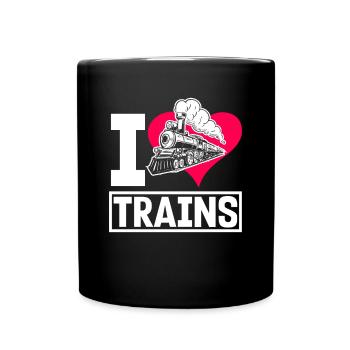 Drôle de Train amant Trains Locomotive cadeau - Mug uni - noir - Devant