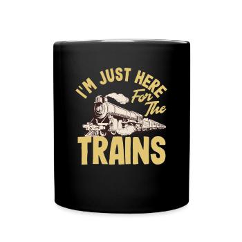 Drôle de Train amant Trains Locomotive cadeau - Mug uni - noir - Devant