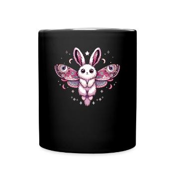 Kawaii Pastel Goth Cute Creepy Hase Motte - Tasse einfarbig - Schwarz - Vorne