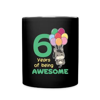 Âne pour les enfants de 6 ans de six ans - Mug uni - noir - Devant