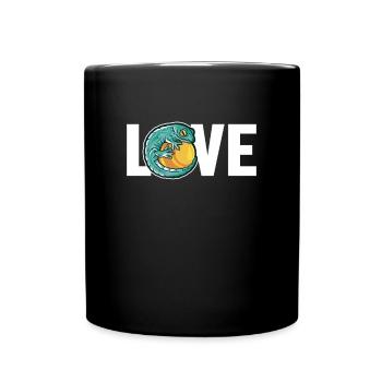 Gecko Love Lézard à crête Gekkota Gecko Expert - Mug uni - noir - Devant