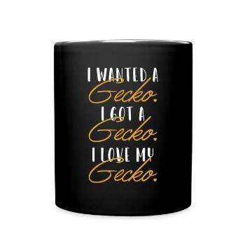 Gecko Love Lézard à crête Gekkota Gecko Expert - Mug uni - noir - Devant